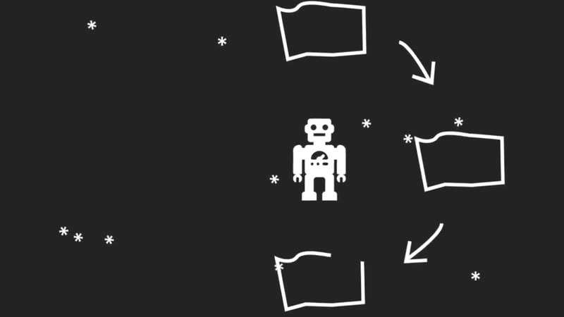 Motion graphics video by Clickcode Media explaining robotic process automation