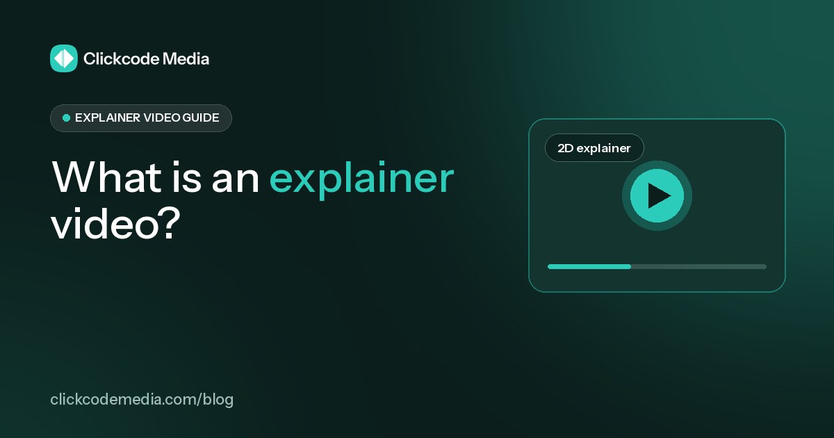 What Is an Explainer Video? Definition, Types and Examples of Use: blog cover by Clickcode Media